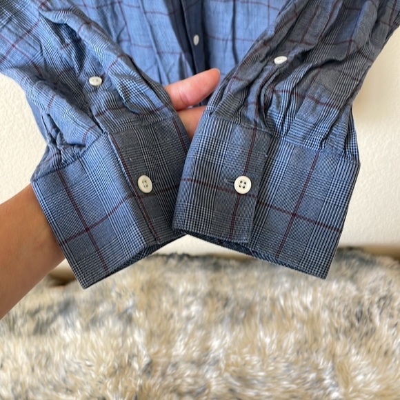 Billy Reid Standard Cut Button Down Shirt Men’s L Plaid Career Preppy Cotton - Picture 4 of 10